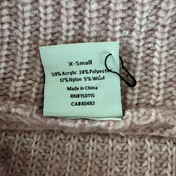 Varley Peverel Button Placket Soft Pink Wool Blend Knit Sweater XS Baggy - Picture 12 of 14